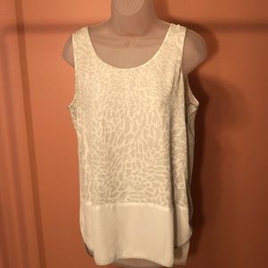 Loft White & Gray Animal Print Tank Size Medium